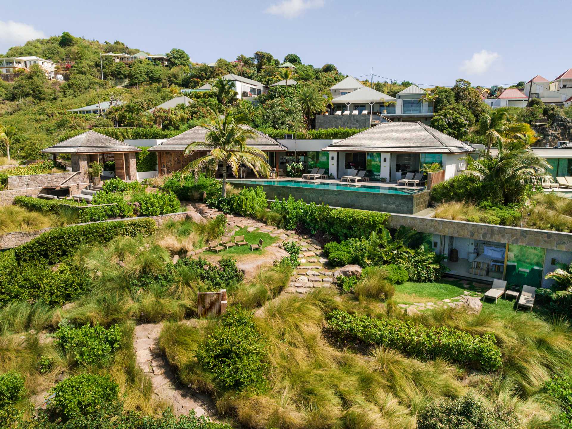 villa palm tree garden